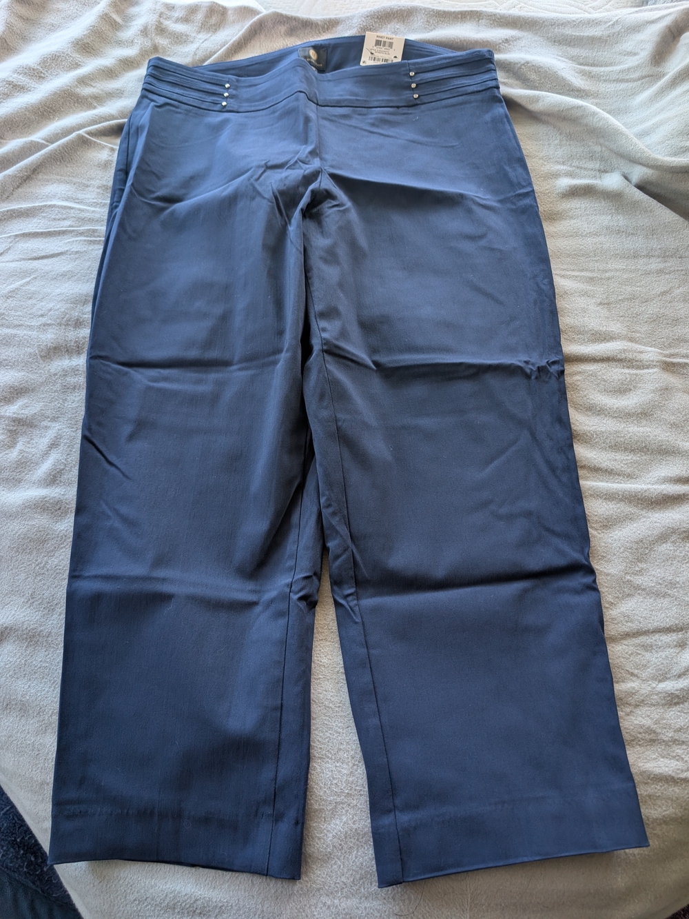 Macy's Navy Wide-Leg Pants with Decorative Studs